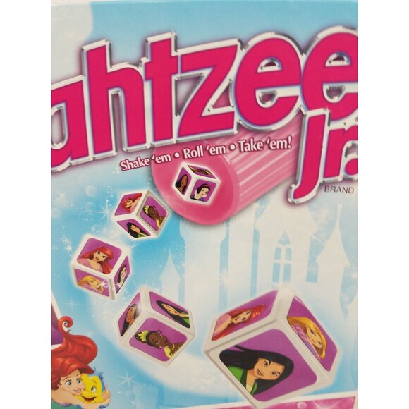 Yahtzee Jr Disney Princess Board Game Dice Ariel Rapunzel Tiana Mulan Complete - Picture 7 of 15